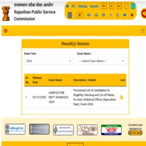 Assistant statistical Officer Result 2024