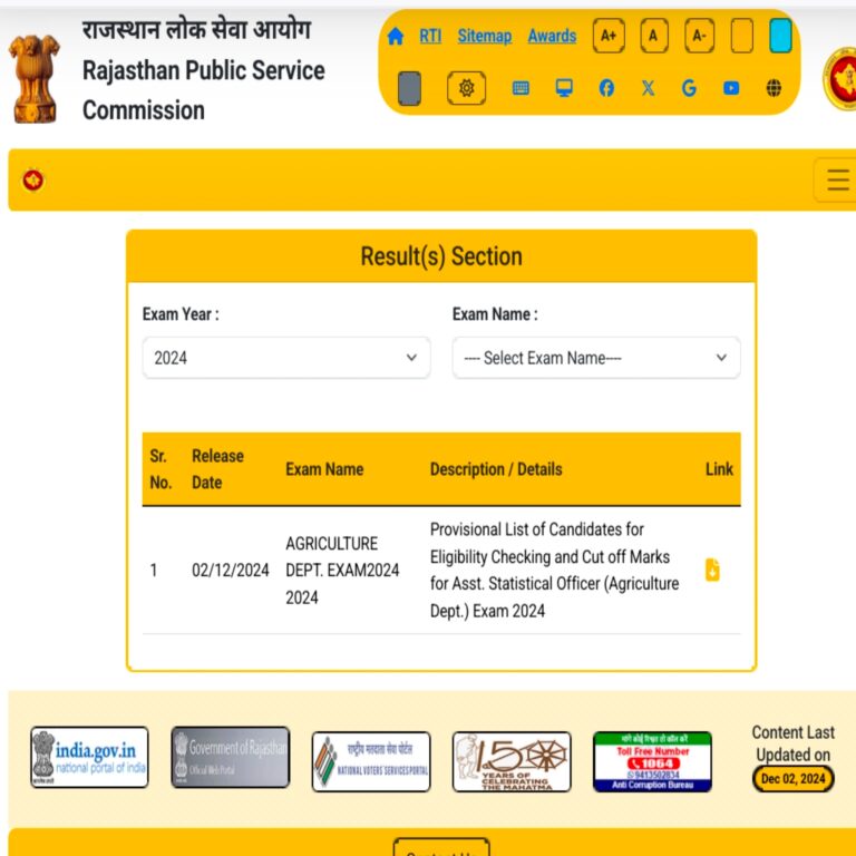Assistant statistical Officer Result 2024